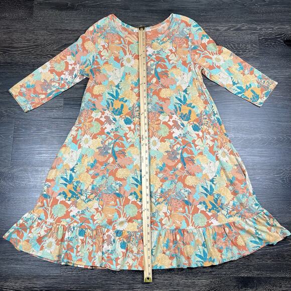 Peruvian Connection Women’s Latana Pima Cotton Medium Jersey Pockets Ruffle Hem - Picture 7 of 11